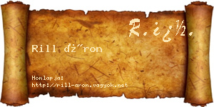 Rill Áron névjegykártya